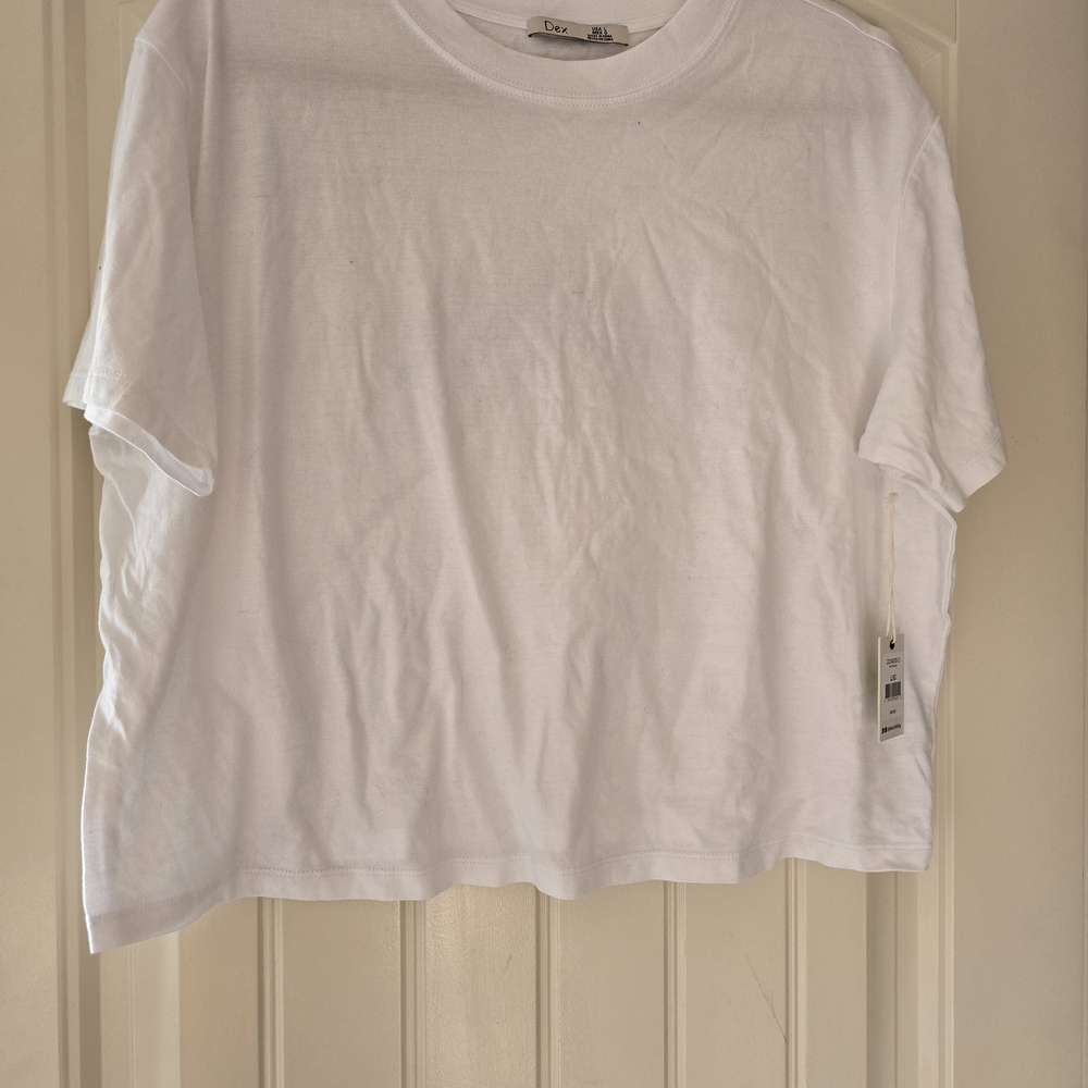 Dex White Cropprd T-Shirt
